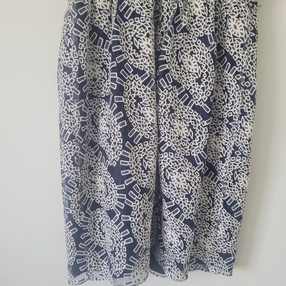 Shoshanna Cocktail Dress Sleeveless Sheath Laced Dress in Blue and White Sz 4 - Picture 13 of 16